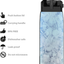 Zak Designs Genesis Durable Plastic Water Bottle with Interchangeable Lid and Built-In Carry Handle, Leak-Proof Design is Perfect for Outdoor Sports (32oz, Viola)