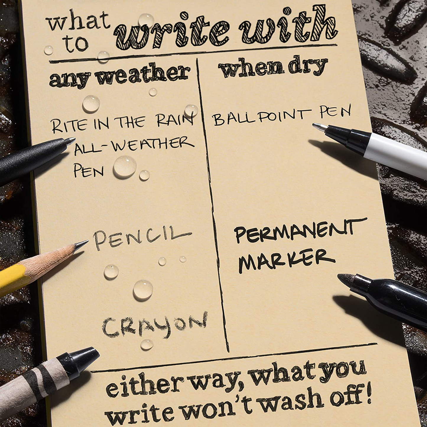 Rite in the Rain Weatherproof Side Spiral Notebook, 8.5" X 11", Tan Cover, Universal Page Pattern (No. 973T-MX), One Size