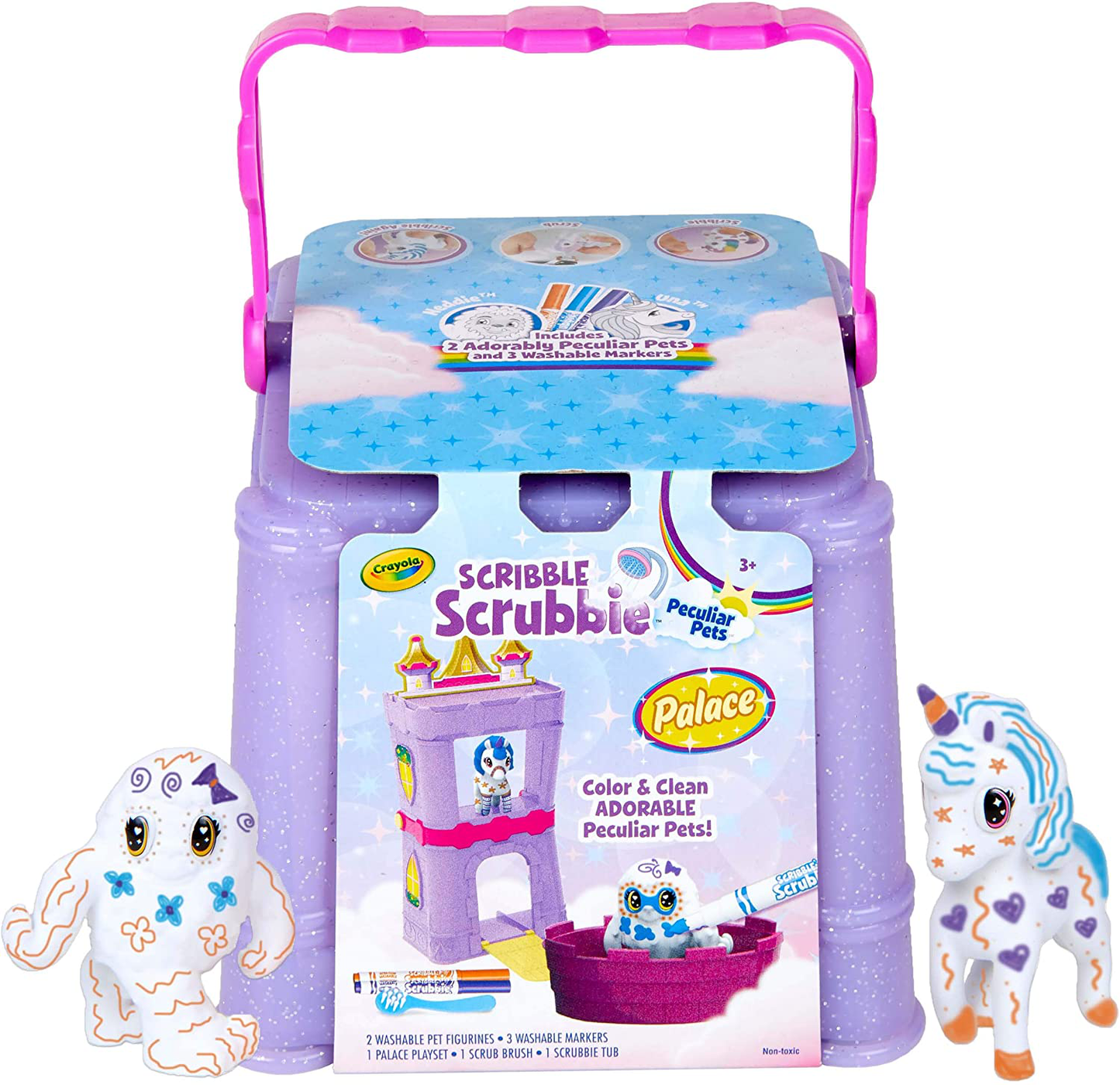 Crayola Scribble Scrubbie Peculiar Pets, Palace Playset with Unicorn and Yeti Kids Toys, Gift for Girls & Boys, Ages 3, 4, 5, 6