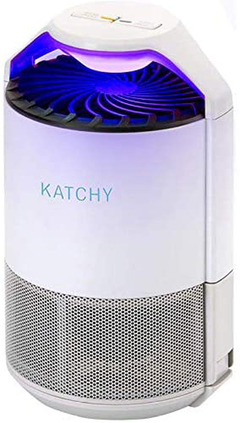 Katchy Indoor Insect Trap - Catcher & Killer for Mosquito, Gnat, Moth, Fruit Flies - Non-Zapper Traps for Buzz-Free Home - Catch Flying Insect Indoors with Suction, Bug Light & Sticky Glue (White)