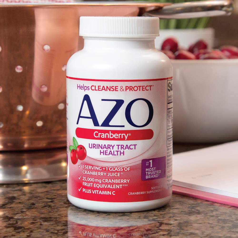 AZO Cranberry Urinary Tract Health Dietary Supplement, 1 Serving = 1 Glass of Cranberry Juice, Sugar Free