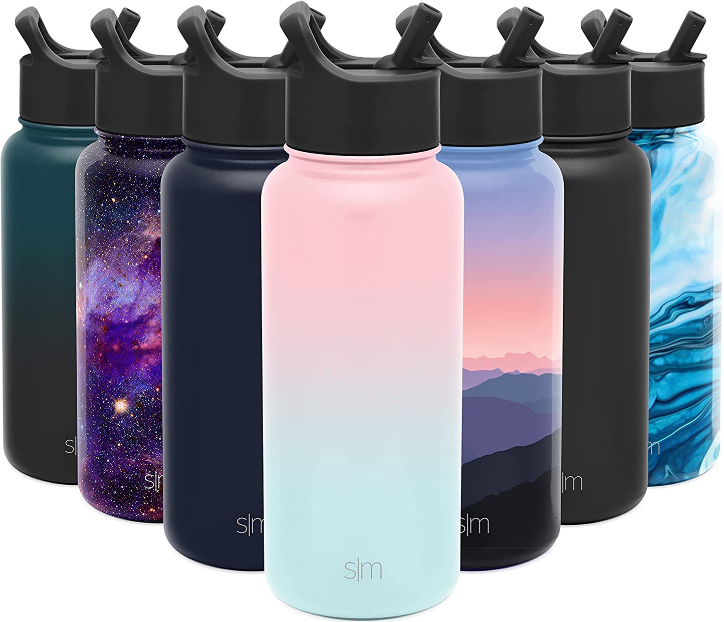 Simple Modern Summit Water Bottles with Reusable Straw Lid, BPA Free, Hydro Insulated Thermal Flask for Hot or Cold Drinks 415/530/650/945ml Stainless Steel Metal Reusable Water Bottle for Kids,Adults