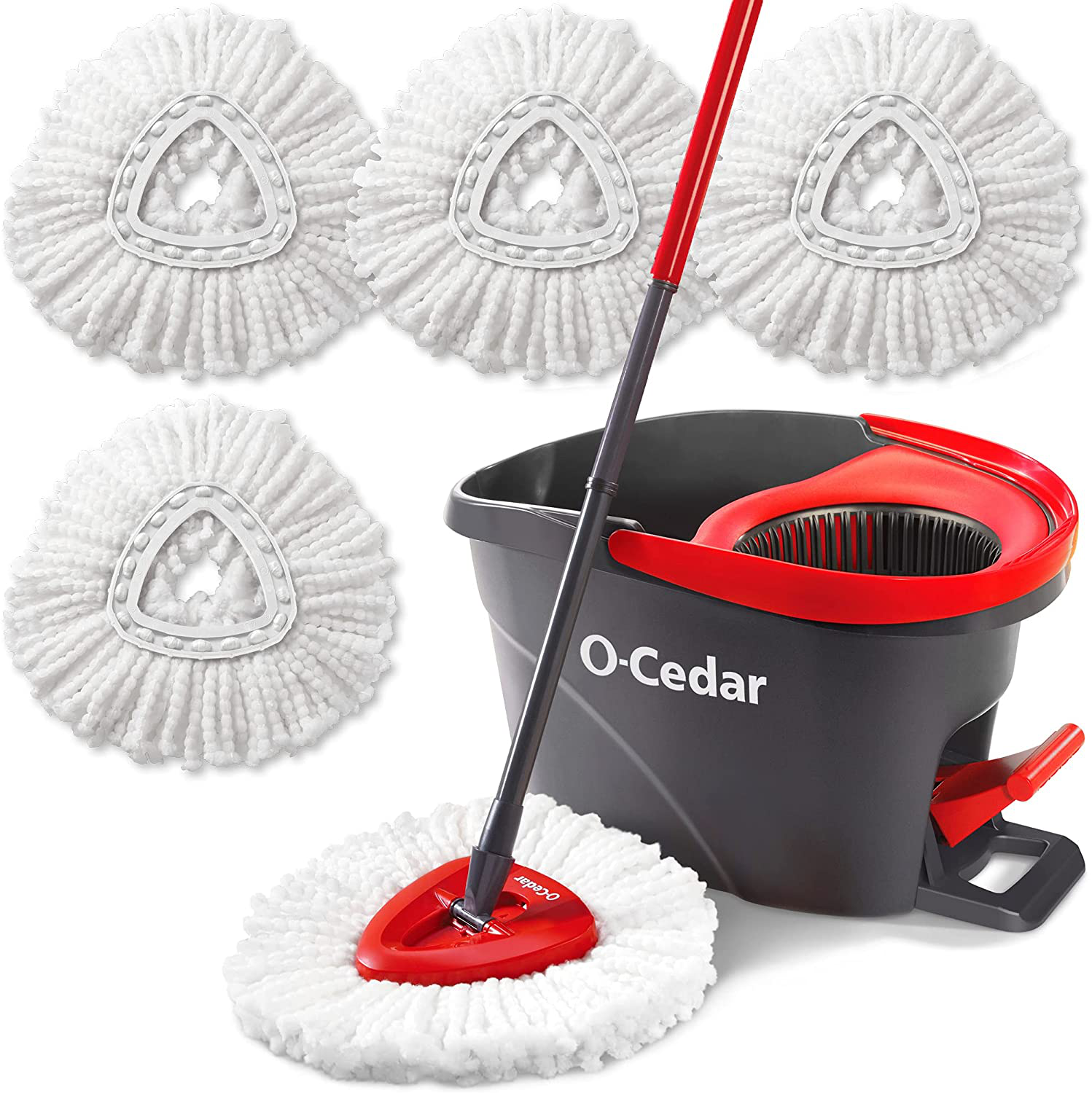 O-Cedar Easywring Microfiber Spin Mop, Bucket Floor Cleaning System