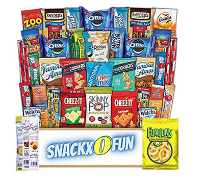 Snackxofun Cookies Chips Candy Snacks Care Package (40 Count) Assortment Sampler Granola Bar Candy Ultimate Variety Gift Box Pack Assortment Basket Bundle Mix Bulk Sampler Treats College Students Office Staff Back to School