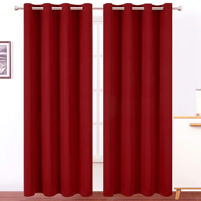 LEMOMO Dark Red Thermal Blackout Curtains/52 x 95 Inch/Set of 2 Panels Room Darkening Curtains for Bedroom