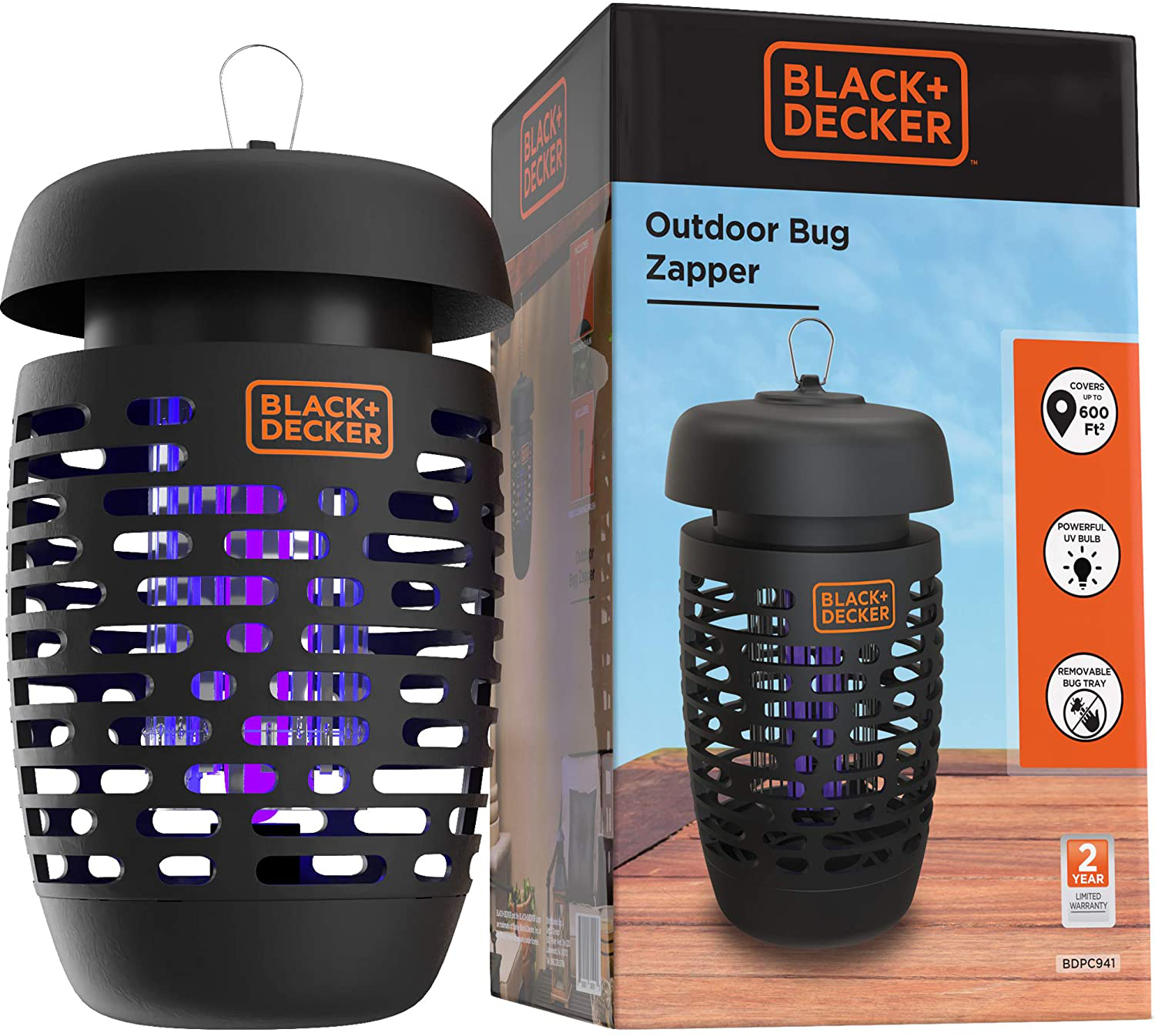 BLACK + DECKER Bug Zapper and Mosquito Repellent | Fly Trap Pest Control for All Insects, Including Flies, Gnats for Indoor & Outdoor Use 600 Sqft Coverage