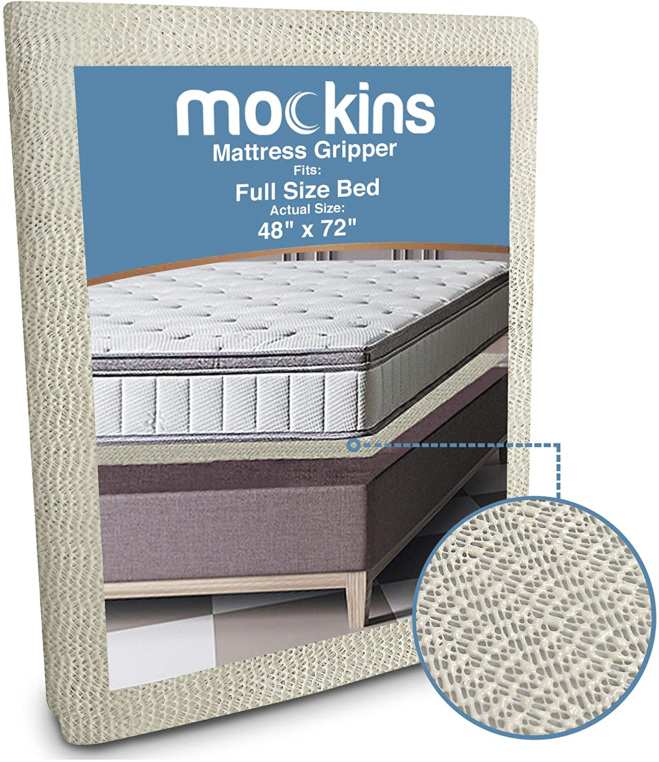 Mockins Full Size 48" x 72" Slip Resistant Mattress Pad | Prevents Mattress & Topper from Slipping & Sliding | Strong & Durable Gripper Pad | Multi-Purpose & Customizable…