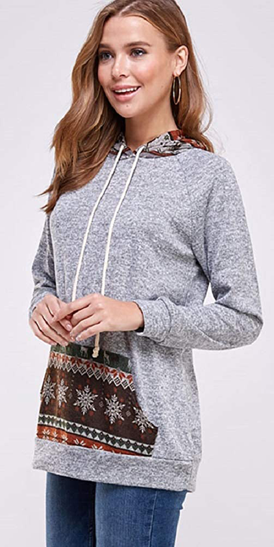WATERMELONMODA Women's Hoodie Pullover Sweater – Casual Long Sleeve Knit Sweatshirt Cozy Hooded Shirt Top