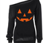 lymanchi Women Slouchy Shirts Halloween Pumpkin Long Sleeve Sweatshirts Pullover