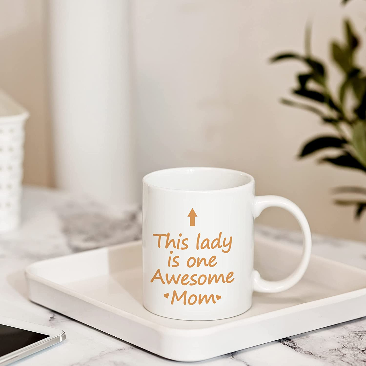 This Lady Is One Awesome Mom Coffee Mug Awesome Mom Gifts Birthday Mothers Day Christmas Gifts for Mom from Daughter Son 11 Ounce