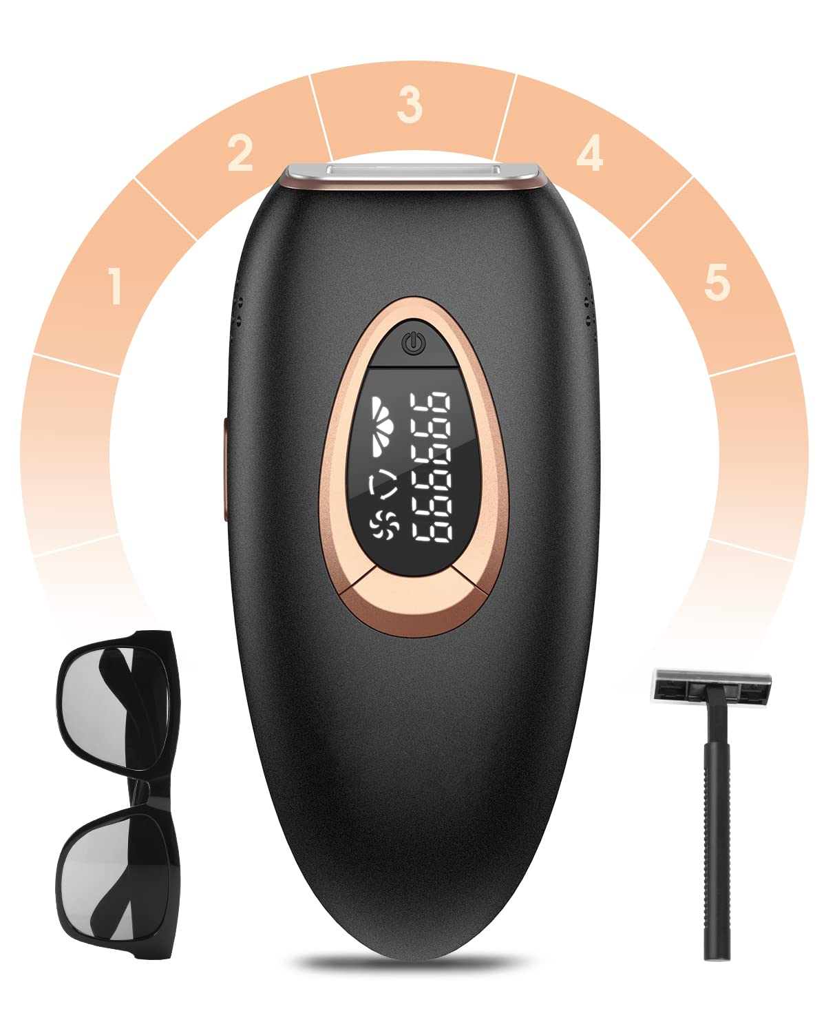 Hair Removal for Woman and Man,Ipl Hair Removal Device, Permanent Painless Hair Removal, Upgrade 999,999 Flashes for Lifetime to Use, At-Home Use for Facial ,Lips, Arms, Legs, Bikini, Back