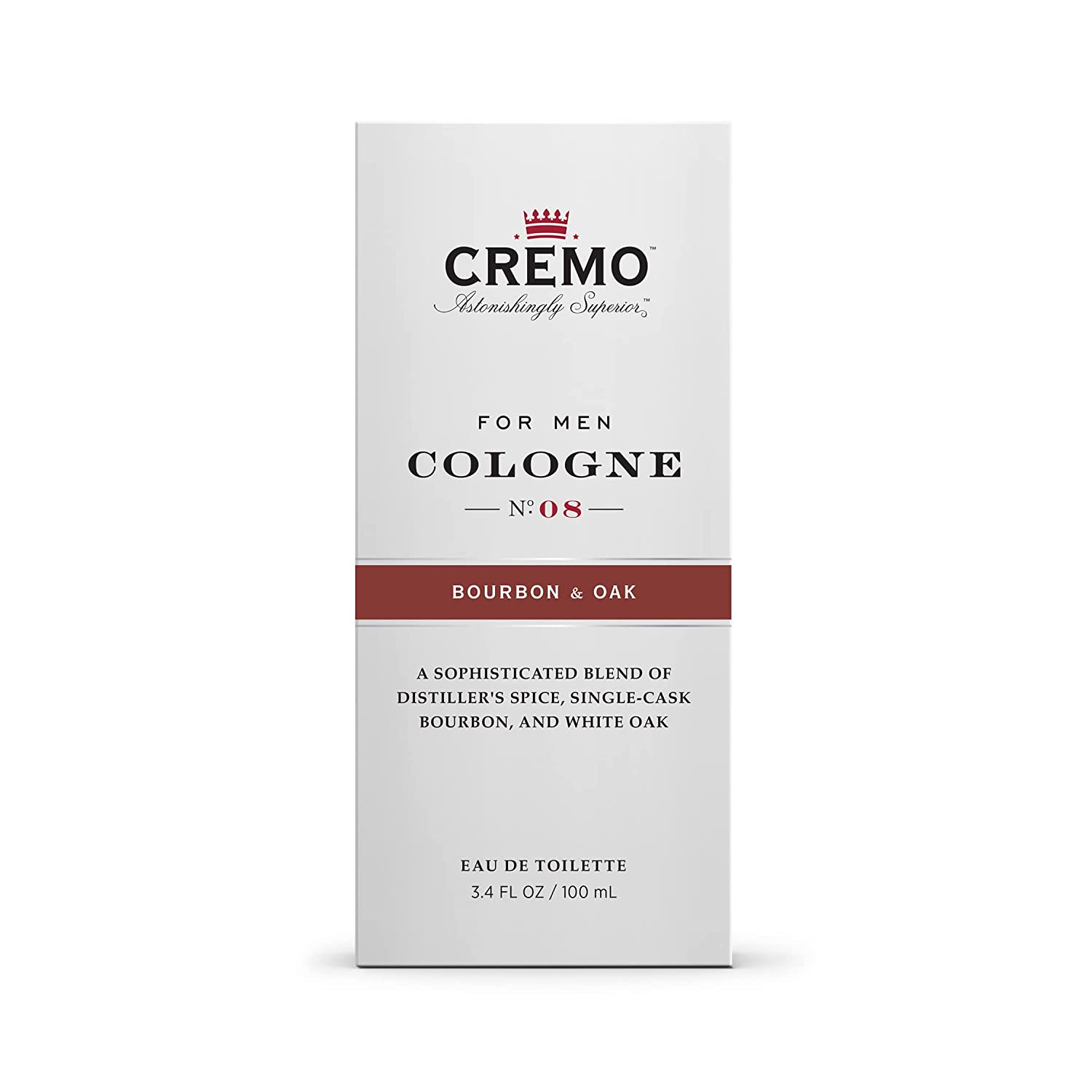 Cremo Bourbon & Oak Cologne Spray, a Sophisticated Blend of Distiller’S Spice, Fine Bourbon and White Oak, 3.4 Oz