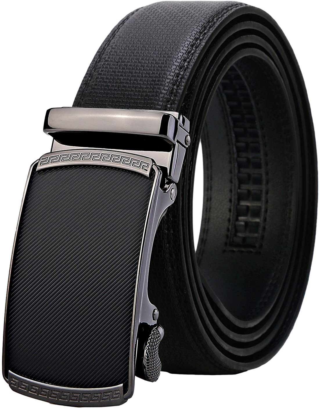 Lavemi Men'S Real Leather Ratchet Dress Belt with Automatic Buckle,Elegant Gift Box