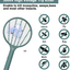 Bug Zapper Electric Fly Swatter,Handheld Mosquito Zapper Killer,3000volt Insect Fly Trap,Fly Zapper Racket for Indoor and Outdoor Pest Control (Blue)
