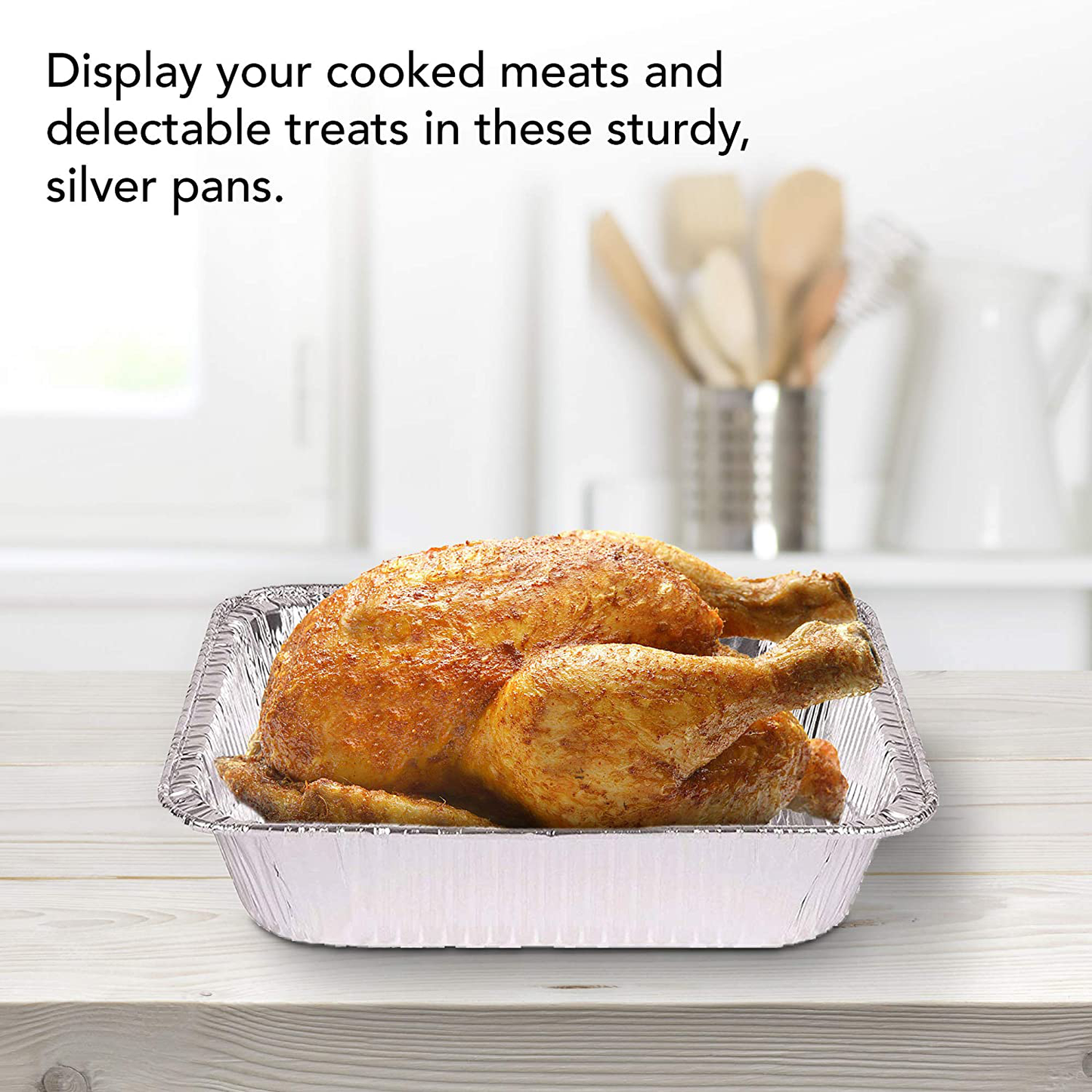 Aluminum Pans 9x13 Disposable Foil Pans (30 Pack) - Half Size Steam Table Deep Pans - Tin Foil Pans Great for Cooking, Heating, Storing, Prepping Food