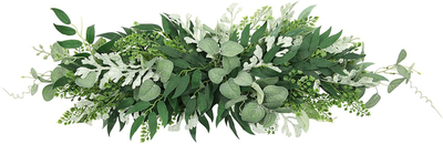 U'Artlines 28" Greenery Swag Artificial Front Door Wreath Hanging Eucalyptus Leaves Garland for Home Indoor Outdoor Window Wall Wedding Party Decoration (Swag, 28'' Willow/Eucalyptus Leaf)