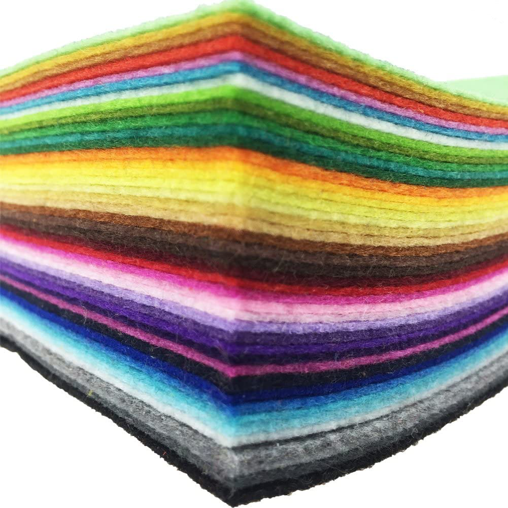 42pcs Felt Fabric Sheet Assorted Color DIY Craft Squares Felt