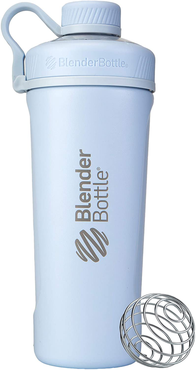 BlenderBottle Radian Shaker Cup Insulated Stainless Steel Water Bottle with Wire Whisk, 26-Ounce, Matte Black