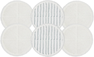 Flintar 2124 Spinwave Replacement Mop Pads for Bissell Bissel Spinwave Hard Floor Cleaner Powered Rotating Mop 2039 Series, 2307, 2315A, Part # 2124 (6 - Pack (4 Soft Pads + 2 Scrubby Pads))