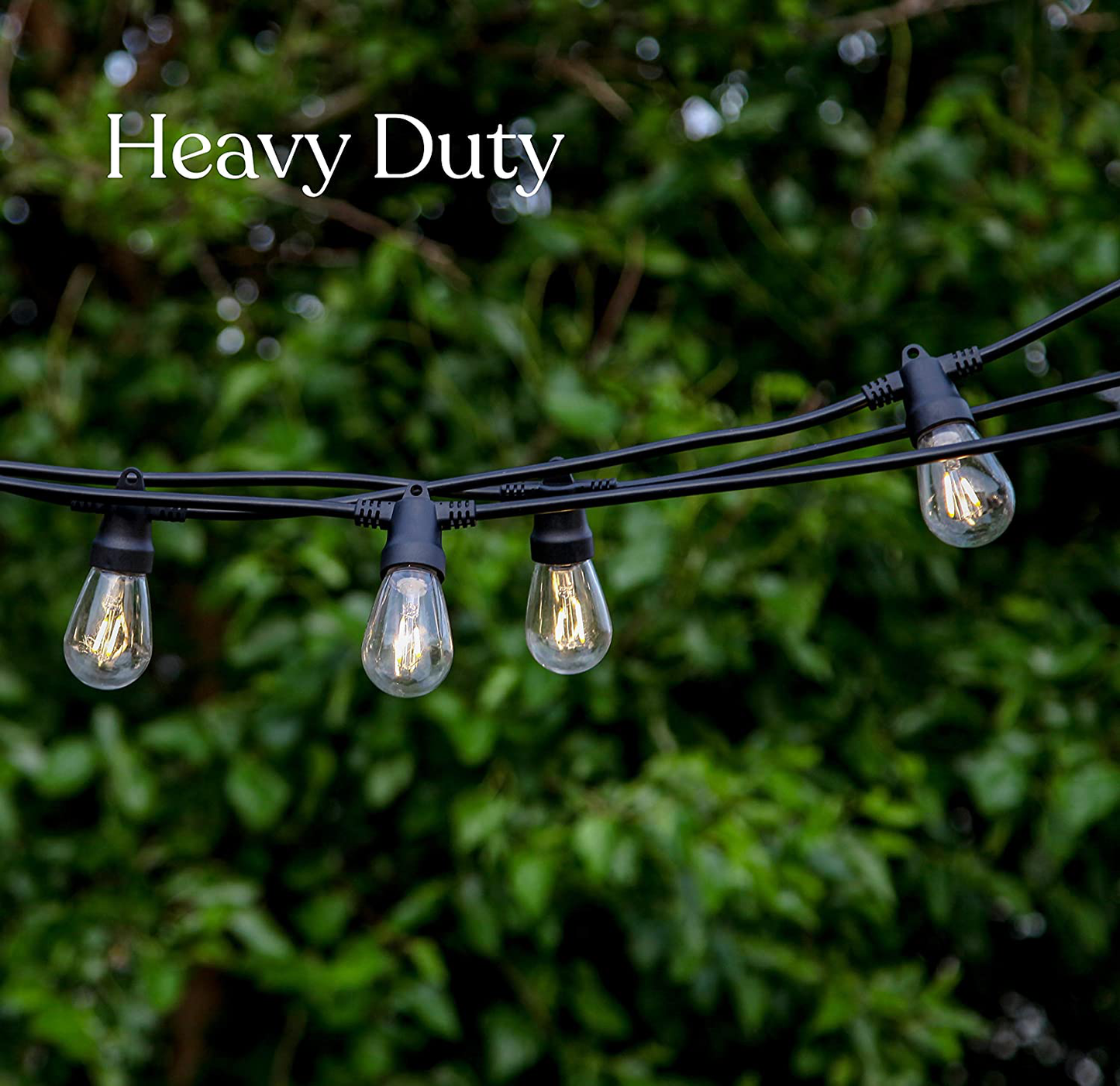 Brightech Ambience Pro - Weatherproof, Solar Power Outdoor String Lights - 27 Ft Hanging Edison Bulbs Create Bistro Ambience in Your Yard - Commercial Grade, Shatterproof - 1W LED, Warm White Light