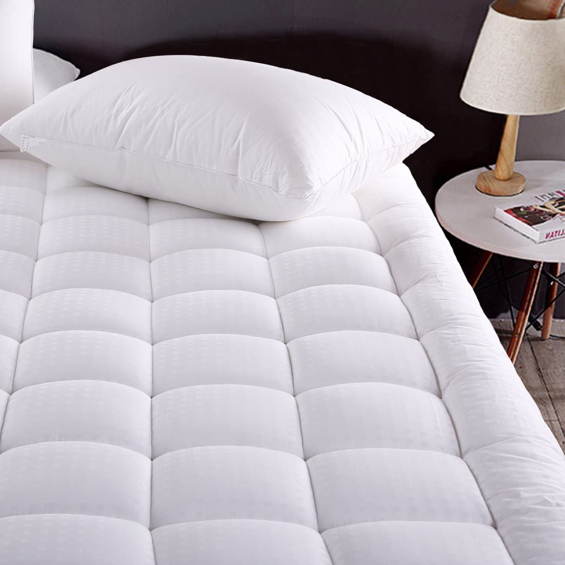 MEROUS King Size Mattress Pad Pillow Top Quilted Mattress Cover Mattress Protector Cotton 8-21" Deep Pocket Cooling Mattress Topper