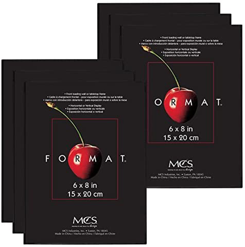 MCS Format Frames, 6 x 8 in, Black, 6 Count