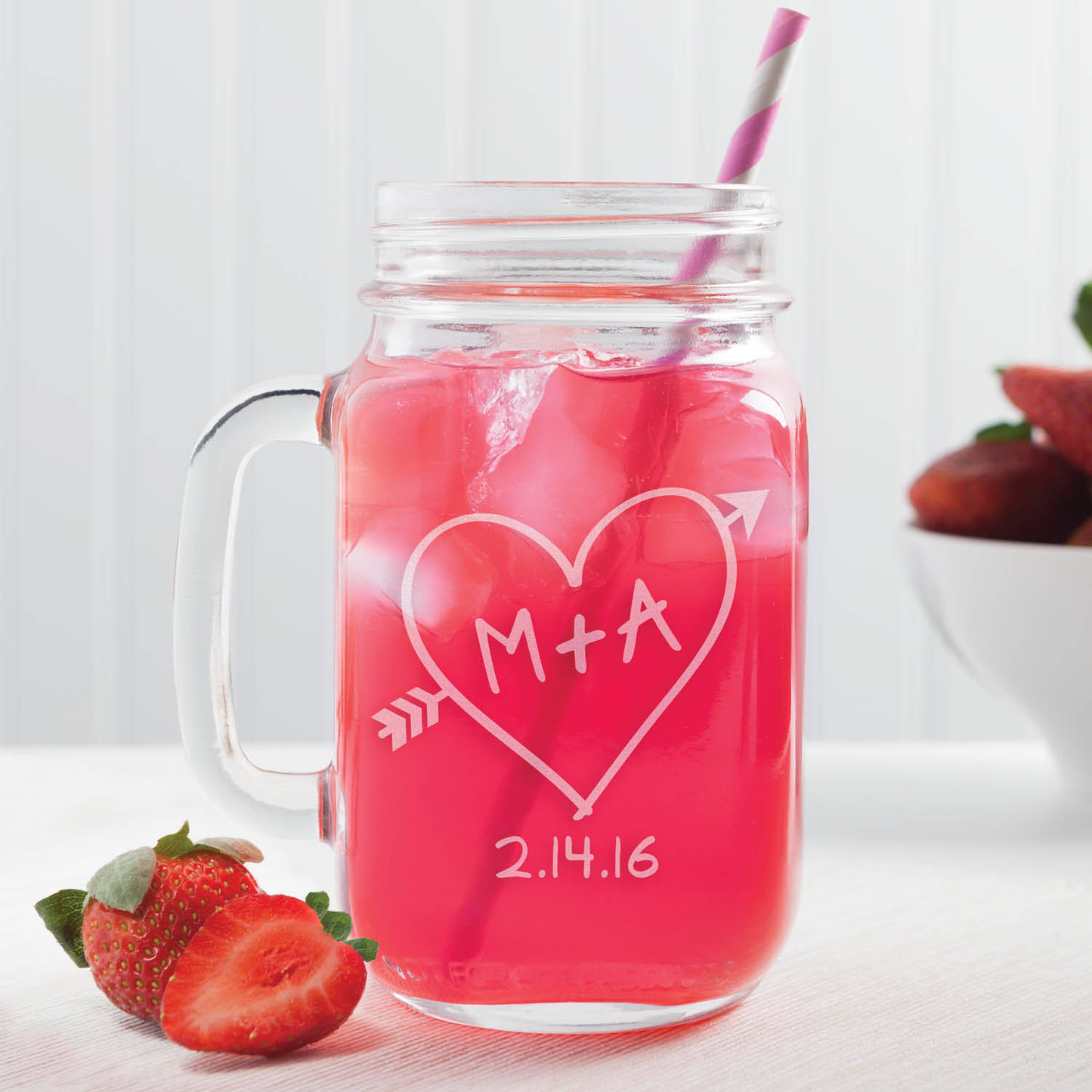 Personalized Our Initials Mason Jar Glass