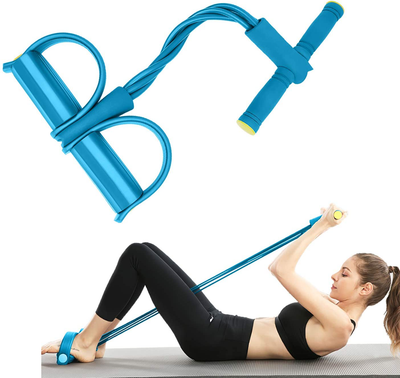 JIRVY Pedal Resistance Band Super Light Yoga Strap Elastic Pull Rope Fitness Equipment for Sit-Up Bodybuilding Expander Abdomen Workout Arm Stretching Slimming Training Blue