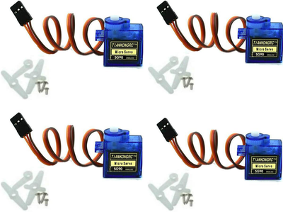 4Pcs SG90 9g Micro Servos for RC Robot Helicopter Airplane Controls Car Boat