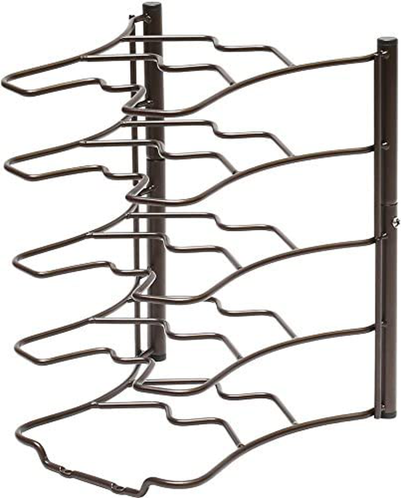 DecoBros Kitchen Counter and Cabinet Pan Organizer Shelf Rack, Bronze