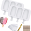 Ouddy Upgrade 2 Pack Large Popsicle Molds, Ice Cream Mold & Silicone Cakesicle Molds with 50 Wooden Sticks & 30 Popsicle Bags for DIY Ice Pop and Cake