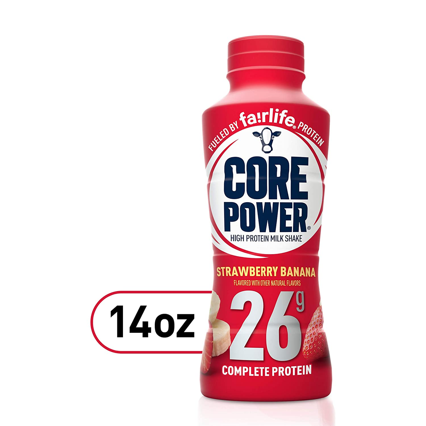 Core Power Fairlife Core Power High Protein Milk Shake, Strawberry Banana, 14 Fl Oz (Pack of 12)