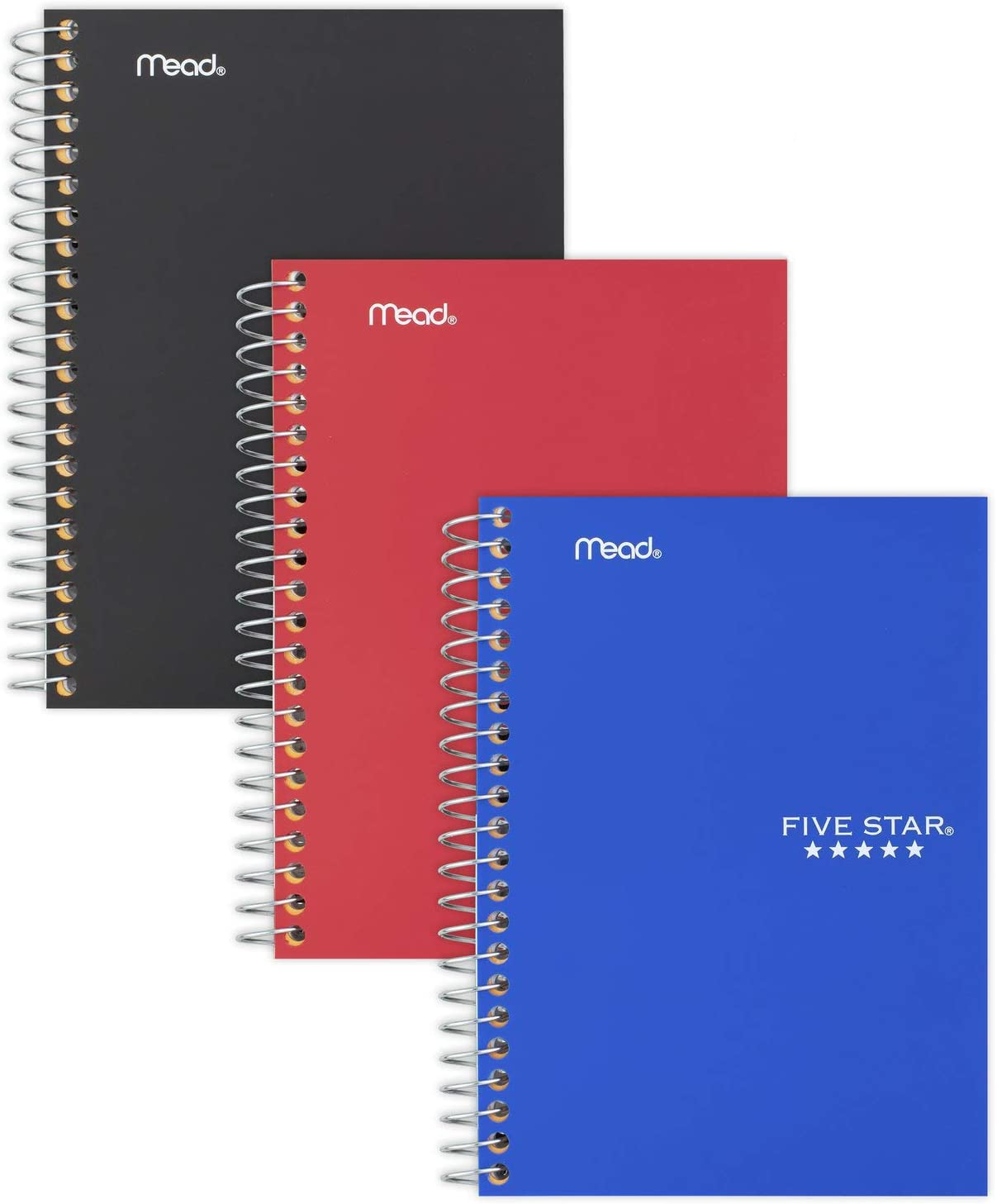 Five Star Personal Spiral Notebooks, 3 Pack, 1-Subject, College Ruled Paper, 7" X 4-3/8", Small Size, 100 Sheets, Assorted Colors Will Vary (38643)