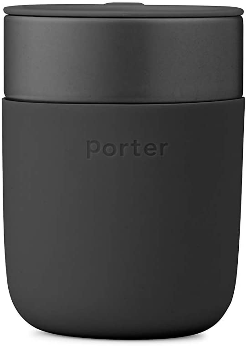 W&P Porter Ceramic Mug W/ Protective Silicone Sleeve | On-The-Go | Reusable Cup for Coffee or Tea | Portable | Dishwasher Safe
