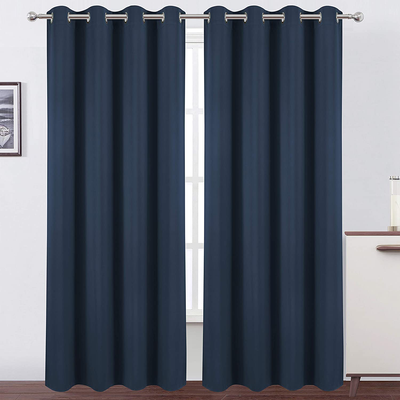 LEMOMO Navy Thermal Blackout Curtains/52 x 95 Inch/Set of 2 Panels Room Darkening Curtains for Bedroom