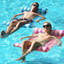 FindUWill 2-Pack Premium Swimming Pool Float Hammock, Multi-Purpose Inflatable Hammock (Saddle, Lounge Chair, Hammock, Drifter), Water Hammock Lounge (Pink and Lightblue)