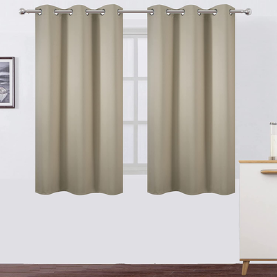 LEMOMO Chocolate Brown Thermal Blackout Curtains/38 x 84 Inch/Set of 2 Panels Room Darkening Curtains for Bedroom