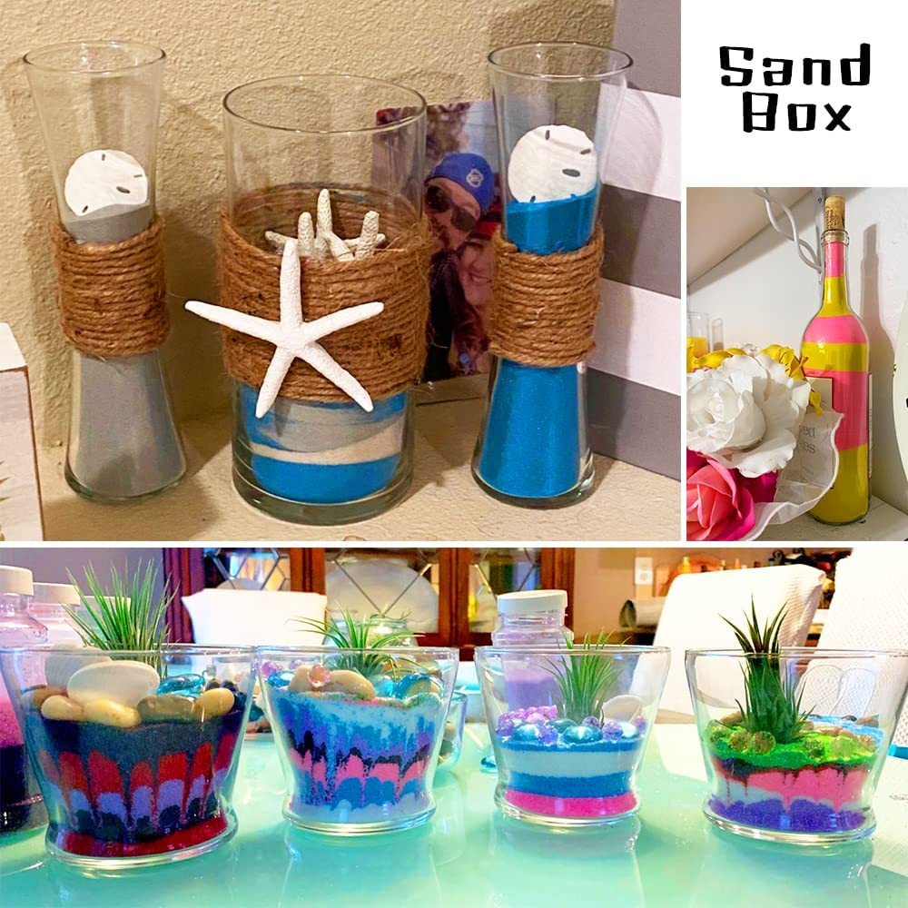 24 Pcs Art Sand,Colored Sand Bottles,Diy Sand Arts and Crafts Kit,Scenic Sand for Painting,Sandbox,Wedding Decoration,1.25Oz