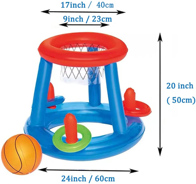 Inflatable Pool Basketball Toys Swimming Ring Toss Games Set Summer Water Pool Party Fun Favors Battle Game for Kids & Adults