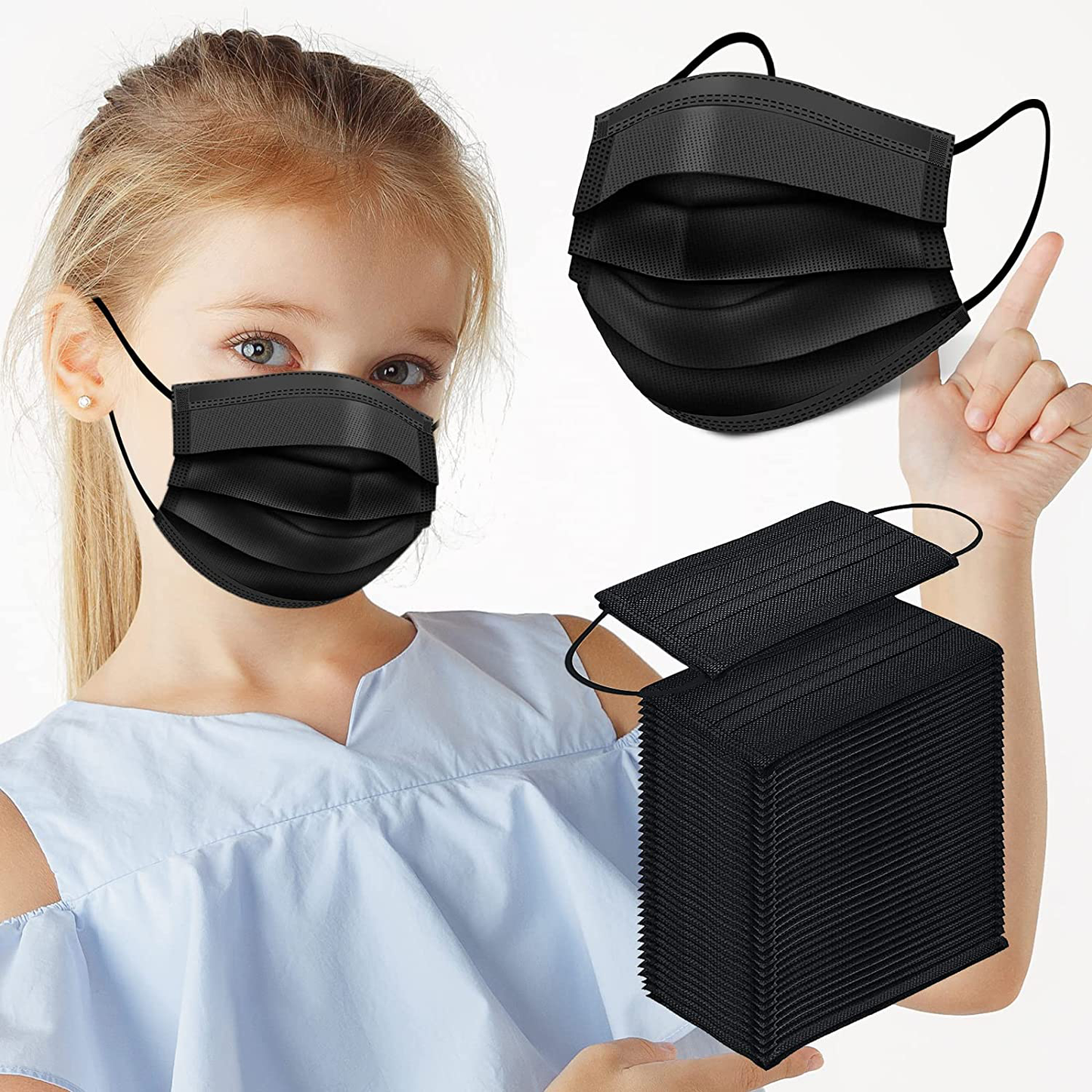 Kids Disposable Face Masks, 100 Pcs Childrens Disposable Face Mask, Disposable Kids Face Masks for Kids Boys Girls