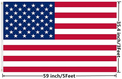 National Flags Polyester with Brass Grommets 3X5 Ft Vivid Color and UV Fade Resistant Canvas Header and Double Stitched National Flag -Fabric Flags
