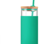 tronco 20oz Glass Tumbler Glass Water Bottle Straw Silicone Protective Sleeve Bamboo Lid - BPA Free (Gress)