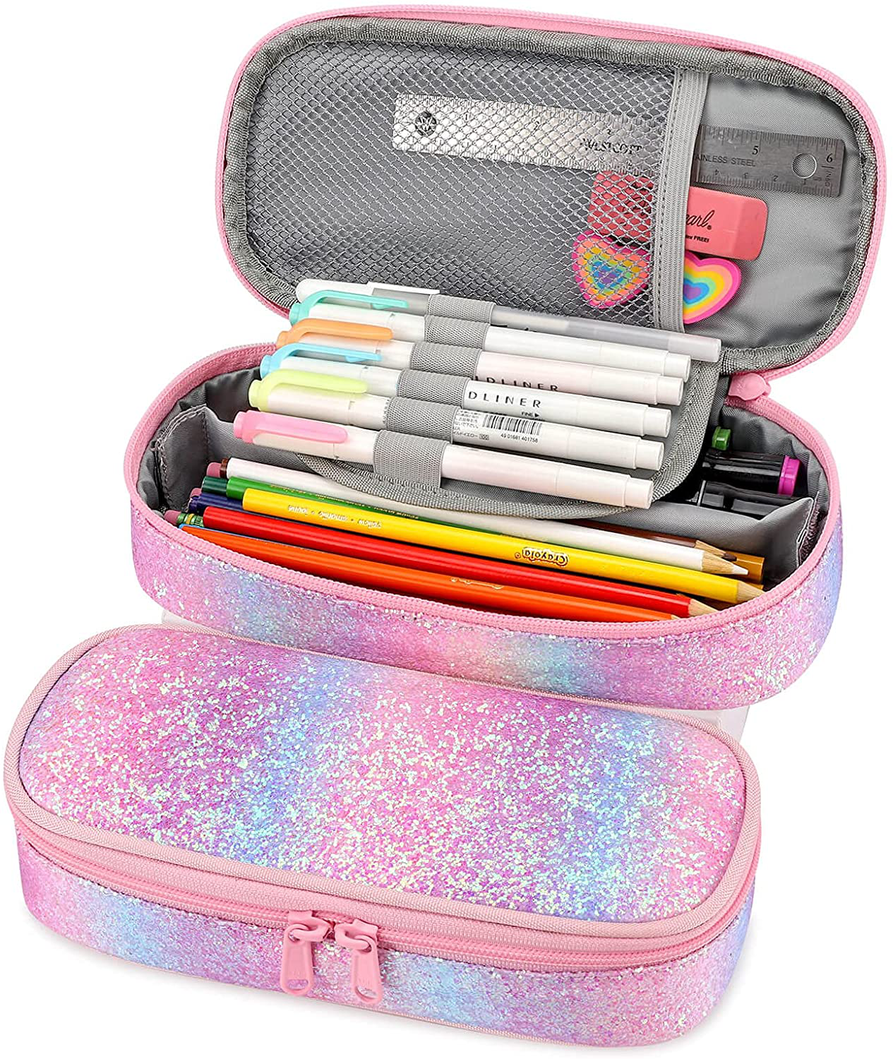 Pencil Case for Kids Glitter Little Girls Pen Pouch