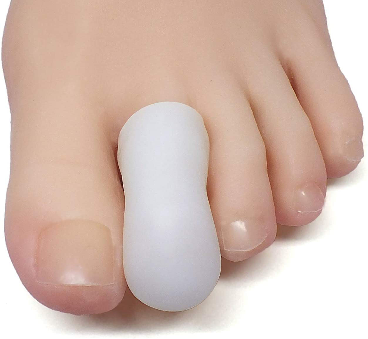 Zentoes 6 Pack Gel Toe Cap and Protector - Cushions and Protects to Provide Relief from Missing or Ingrown Toenails, Corns, Blisters, Hammer Toes (Small, White)