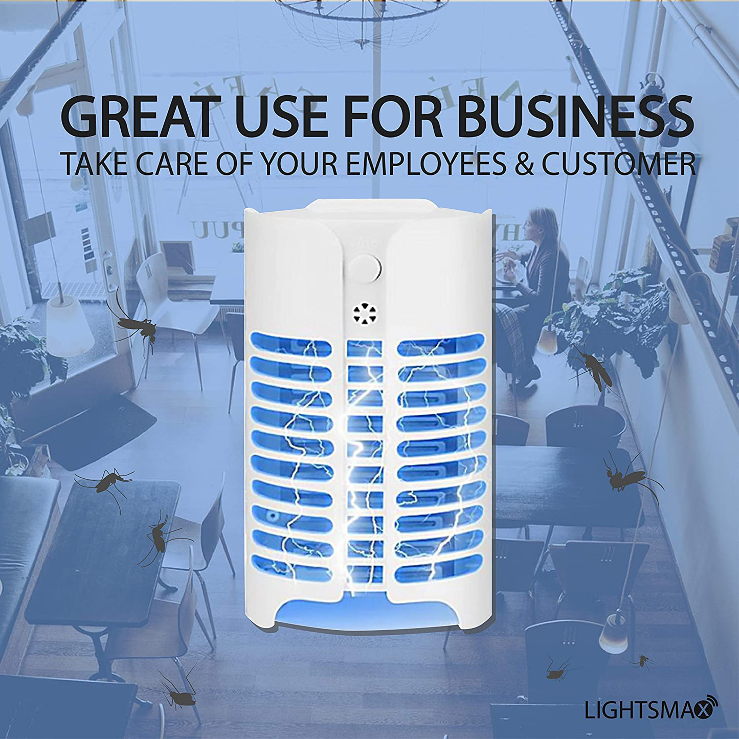 LIGHTSMAX Ultimate Indoor Bug Zapper Flying Insect Killer Using Unique UV Light Trap Technology & Sensor | Electronic Fly Repeller/Repellent, Electric Plug-in Lamp Pest Control for Gnat & Mosquitoes