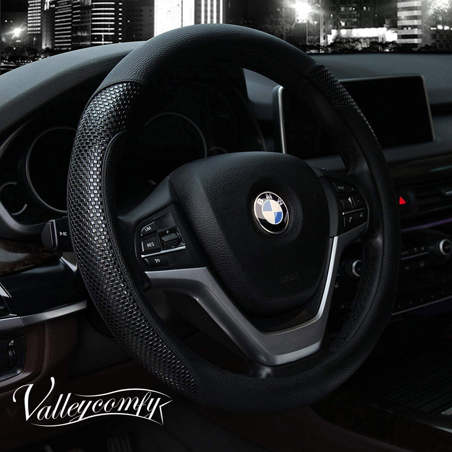 Valleycomfy Microfiber Leather Steering Wheel Covers