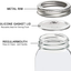 Mason Jars Variety Pack (Set of 14), Regular Mouth Jars with Lids and Bands(Split-Type),32oz 2 Pack, 16oz 6 Pack and 8oz 6 Pack