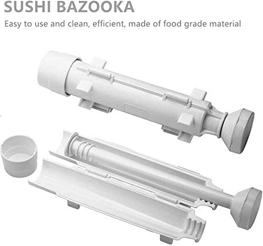 Sushi Making Kit - All in One Sushi Bazooka Maker with Sushi Knife,2 X Bamboo Mats,5 X Bamboo Chopsticks,Avocado Slicer,Paddle,Spreader, Bottle Opener, Cotton Bag - DIY Sushi Roller Machine