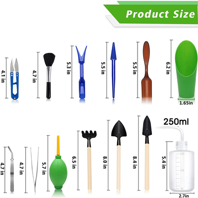 Godehone Succulent Tools, Mini Garden Tool Set, Transplanting Tools Set, Succulent Care Kit for Succulent Miniature Gardening Plant, Multi, 13 Pcs