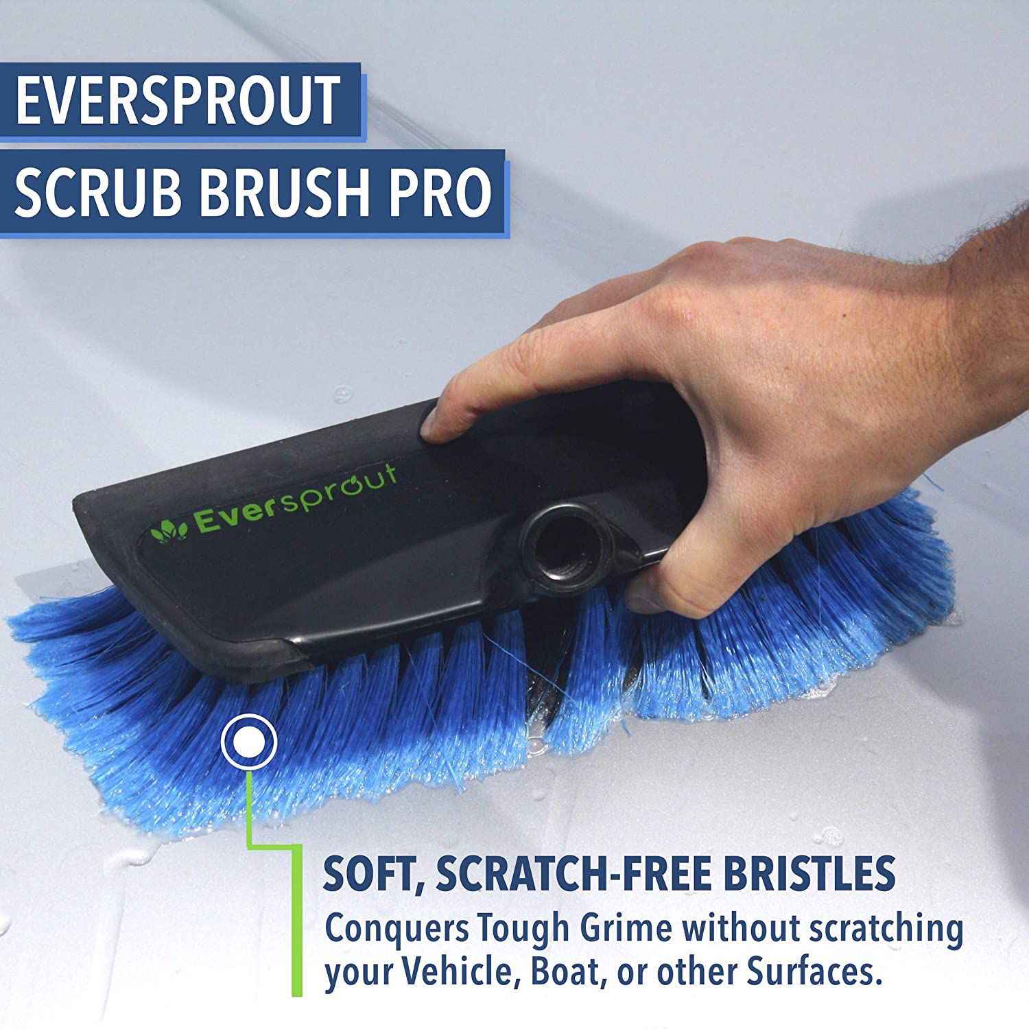 EVERSPROUT Premium Car Wash Kit | No-Scratch Scrub Brush Pro, Swivel Squeegee, Dual-Sided Carwash Mitts, No-Lint Microfiber Towels | Perfect for Cleaning Vehicle, RV, Boat, Windows | Pole Not Included